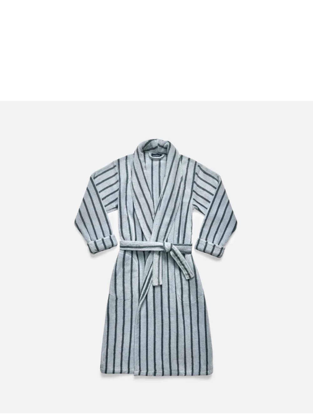 Brooklinen Super-Plush Robe Striped Frost size Medium NWT
